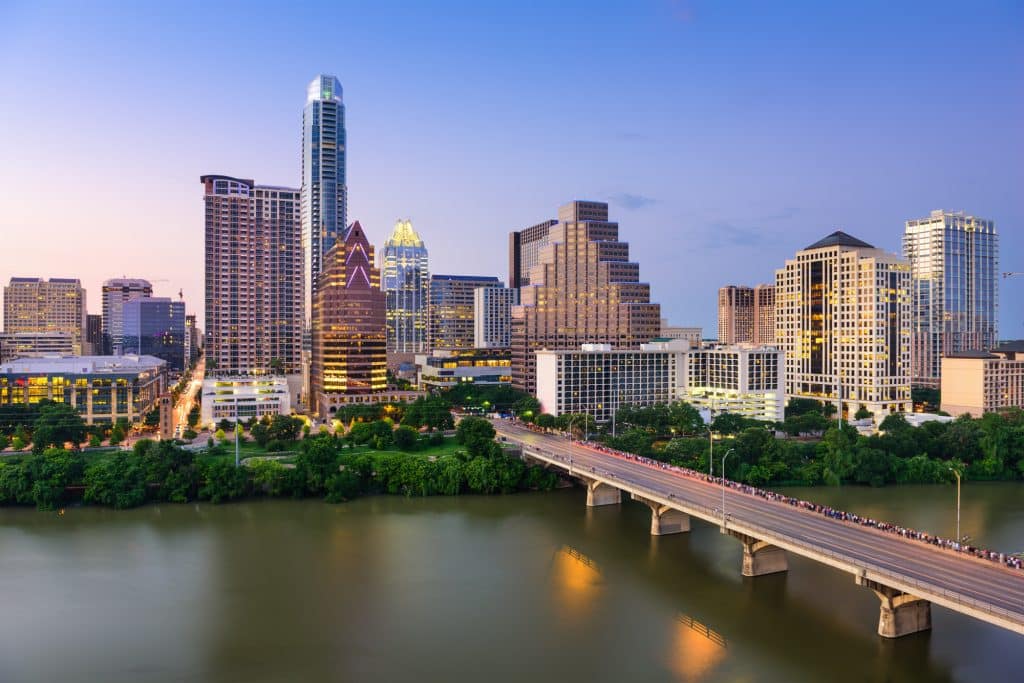 Austin, Texas, USA downtown skyline.