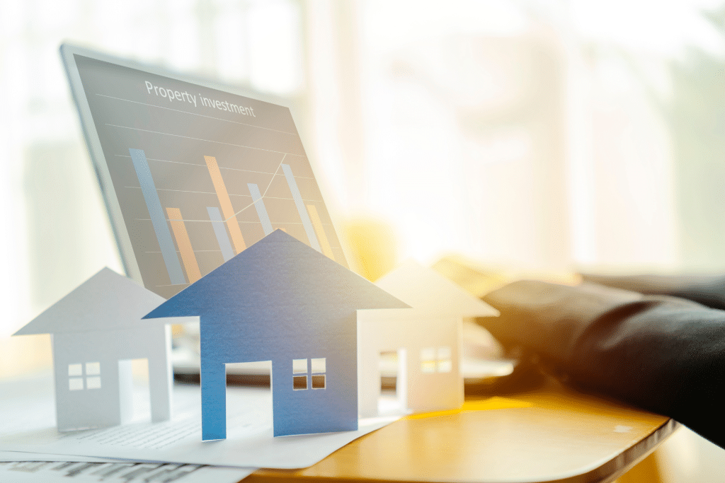 property investment data chart on computer