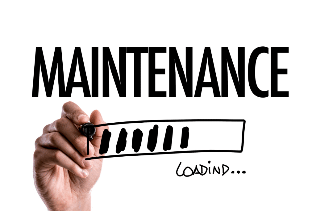 hand writing the word maintenance